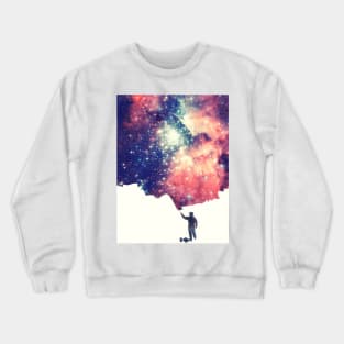 Painting the universe (Colorful Negative Space Art) Crewneck Sweatshirt